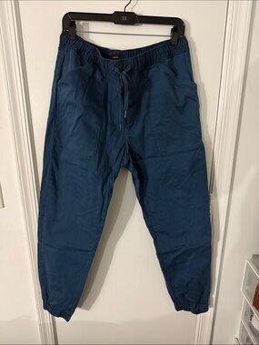 Vince Men's Garment Dye Canvas Jogger L BLUE